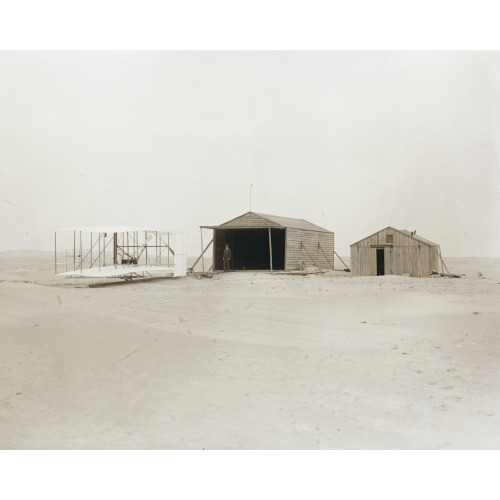 1903 Machine And Large Camp Building Where It Was Housed, And Smaller Building Used As A...