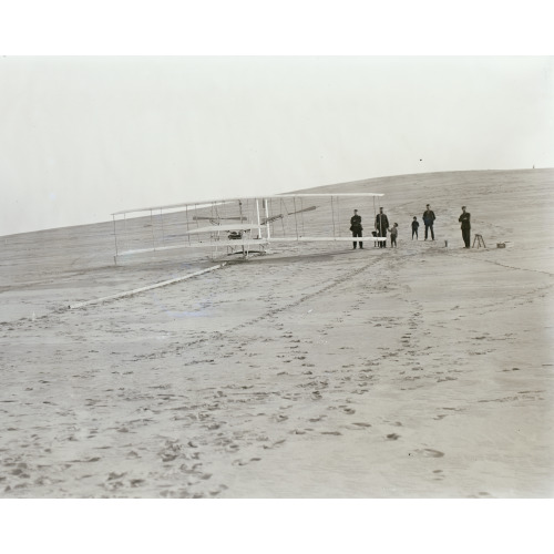 1903 Machine On The Launching Track At Big Kill Devil Hill, Prior To The December 14th Trial...