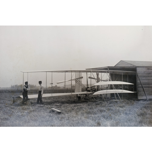 Wilbur And Orville Wright With Their Second Powered Machine; Huffman Prairie, Dayton, Ohio, 1904