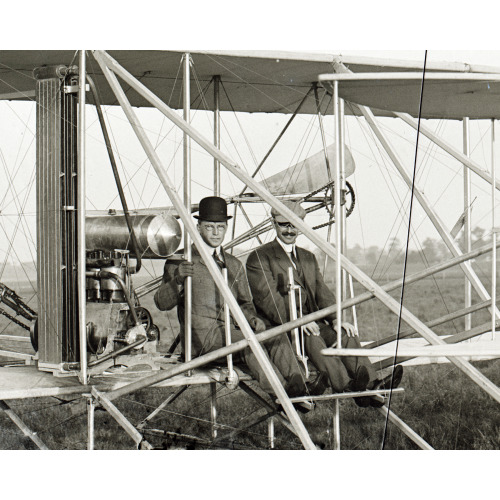 Orville Seated In Wright Airplane With Albert B. Lambert Before Takeoff; Simms Station, Dayton...