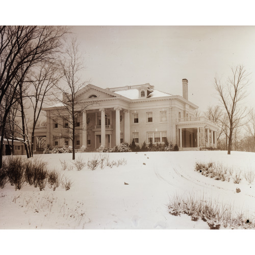 Front View Of Hawthorn Hill In Winter; Dayton, Ohio, circa 1914