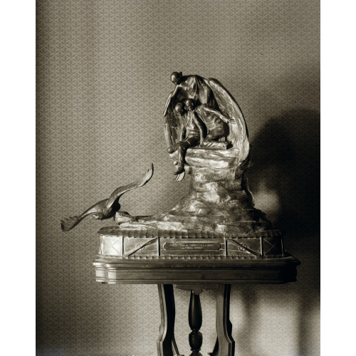 Front View Of The Muse Of Aviation Trophy As Displayed On A Table In Orville's Home, Hawthorn...