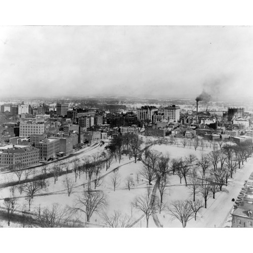 Bird's-Eye View Of Hartford, Connecticut, From Capitol, After Snowfall, 1916
