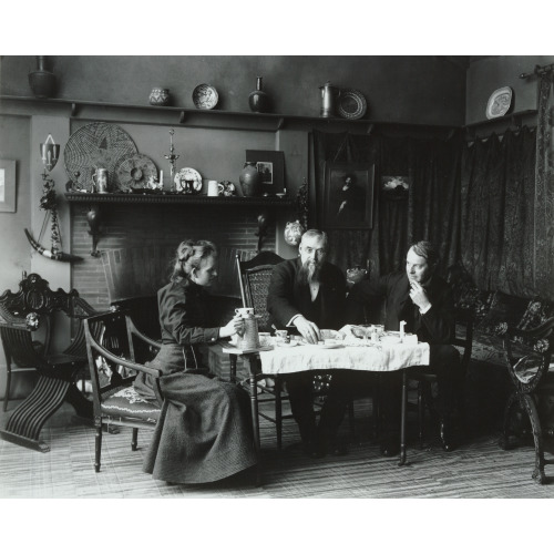 Frances Benjamin Johnston Having Tea With Elbert Hubbard (Far Right) And And Lecture Manager...