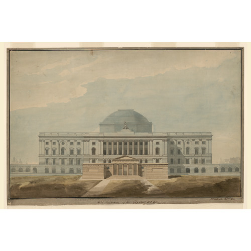 United States Capitol, Washington, D.C. Elevation Of West Front With Propylaea, 1811