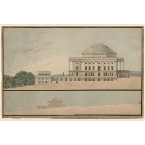 United States Capitol, Washington, D.C. South Elevation With Propylaea, 1810