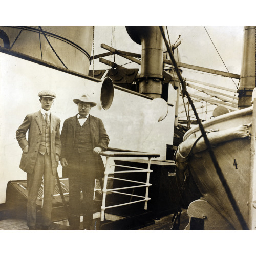 Theodore Roosevelt And Kermit Photographed At Port Said By M. Etienne Jusserand, circa 1905