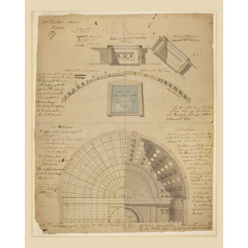 United States Capitol, Washington, D.C. Framing & Ceiling Plan - Hall Of Representatives, 1805