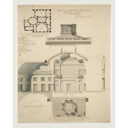 United States Capitol, Washington, D.C. Principal Story - Plan, Elevation, Section, Detail...