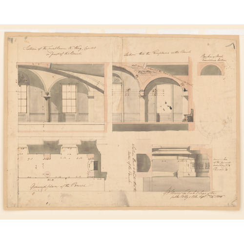 United States Capitol, Washington, D.C. Supreme Court Chamber, Section & Plan Of Bench, 1808