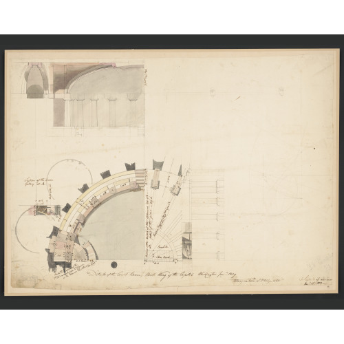 United States Capitol, Washington, D.C. Court Room Plan, Elevation, Section, Details, 1809