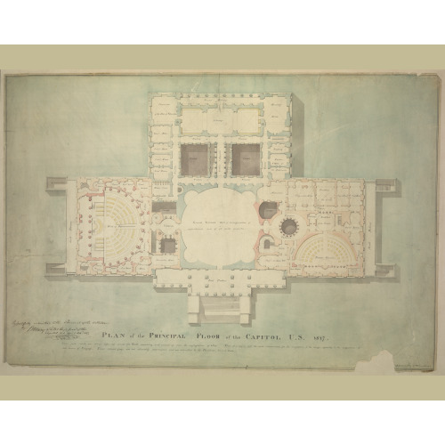 United States Capitol, Washington, D.C. Principle Floor Plan, Vestibule, House Of...