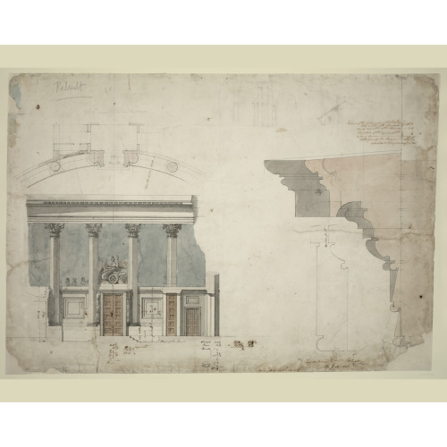 United States Capitol, Washington, D.C. Entrance, House Of Representatives - Plan, Elevation...