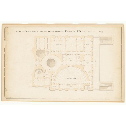 United States Capitol, Washington, D.C. Principal Floor Plan, North Wing, 1817