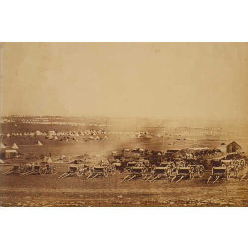 Kamara Heights In The Distance, Artillery Waggons In The Foreground, 1855
