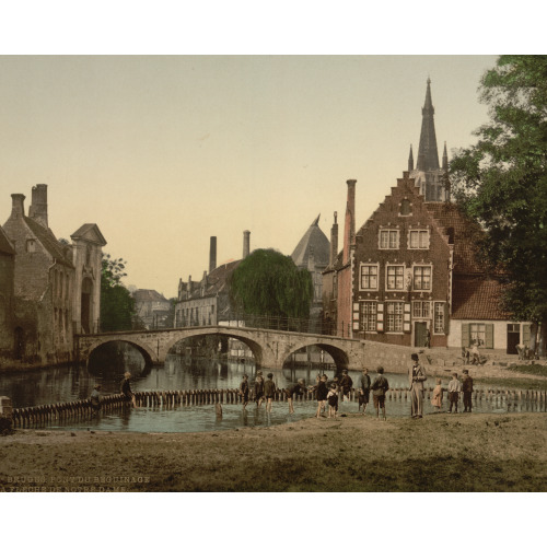 Convent Bridge And The Spire Of Notre Dame, Bruges, Belgium, circa 1890