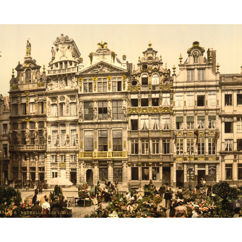 La Grande Place, The Old Houses, Brussels, Belgium, circa 1890