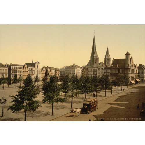 Friday Market, Statue Of John (I.E., Jacob) Of Artevelde, Ghent, Belgium, circa 1890