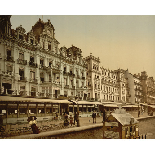 The Beach And Hotels, Ostend, Belgium, circa 1890
