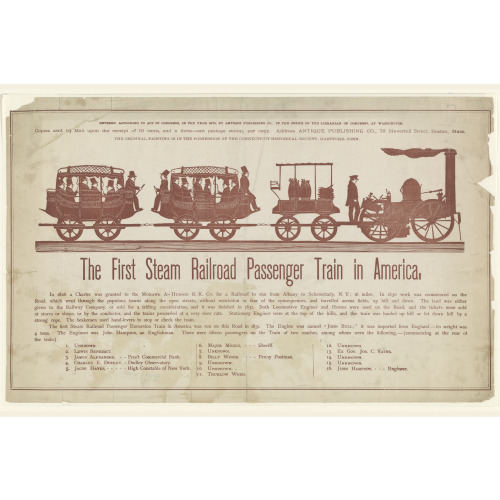 The First Steam Railroad Passenger Train In America, 1870