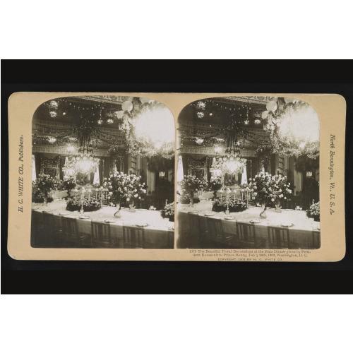 The Beautiful Floral Decorations At The State Dinner Given By President Roosevelt To Prince...