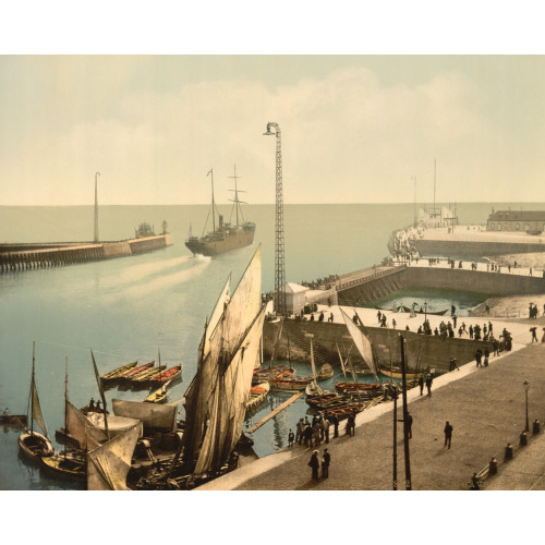 Entrance To Harbor, Havre, France, circa 1890