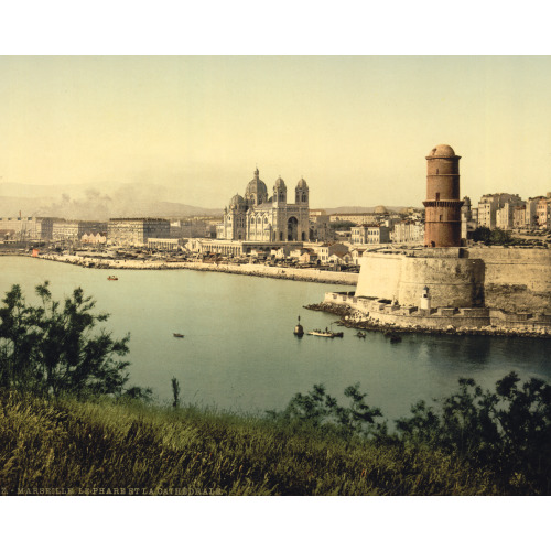 The Lighthouse And Cathedral, Marseilles, France, circa 1890