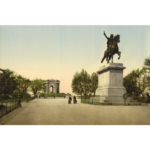 The Jardin Du Peyron, (I.E., Peyrou), Louis Xvi's (I.E., Louis XIV) Statue, Montpelier, France...