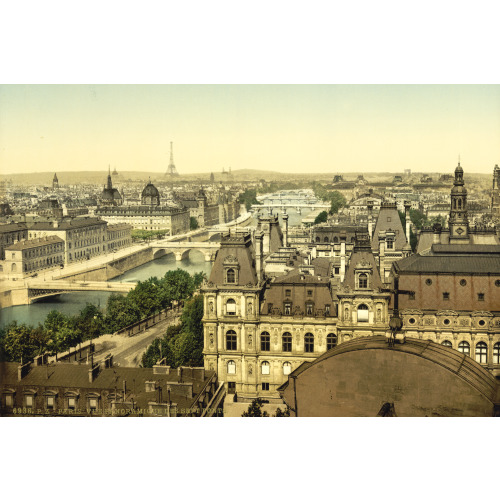 Panorama Of The Seven Bridges, Paris, France, circa 1890