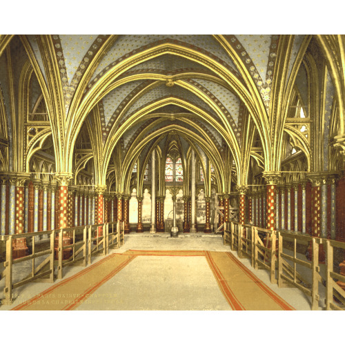The Holy Chapel (I.E., Sainte-Chappelle), Interior Of Lower Chapel, Paris, France, circa 1890