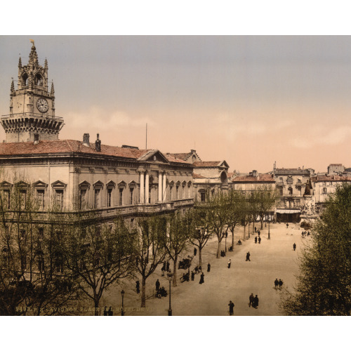 Hotel De Ville Place, Avignon, Provence, France, circa 1890
