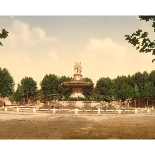The Round Fountain, Aix, Provence, France, circa 1890