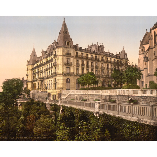 Promenade And Grand Hotel Gassion, Pau, Pyrenees, France, circa 1890