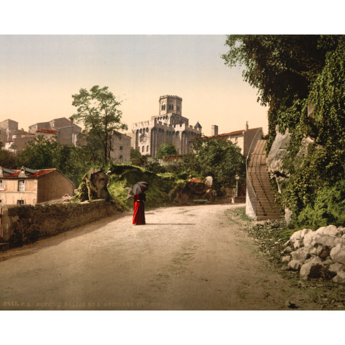 Church And Old Town, Royat, France, circa 1890