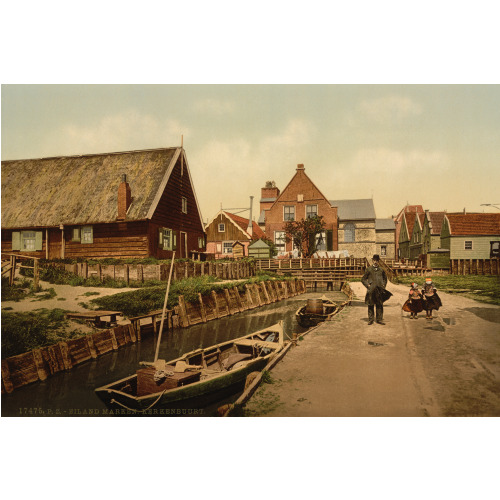 Kerkenbuurt, Near The Church, Marken Island, Holland, circa 1890