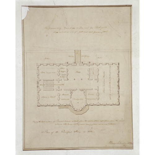 The White House (President's House) Washington, D.C. Principal Story, Measured Floor Plan, 1803