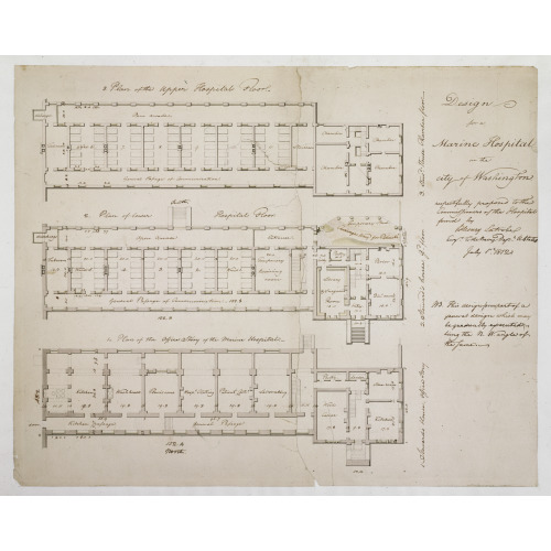 Asylum And Hospital (Marine Asylum & Hospital), Washington, D.C. Floor Plans Of Hospital, 1812
