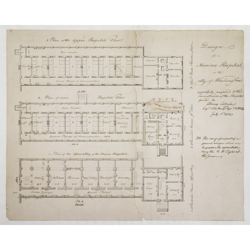 Asylum And Hospital (Marine Asylum & Hospital), Washington, D.C. Floor Plans Of Hospital, 1812