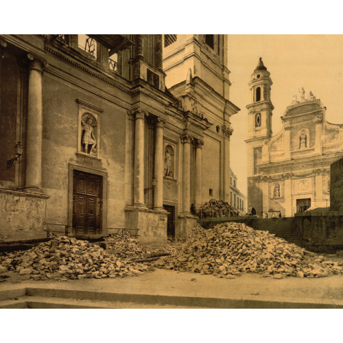 Church And Rubble, San Remo, Riviera, circa 1890