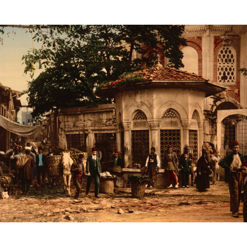 A Street At Stamboul With Fountain, Constantinople, Turkey, circa 1890