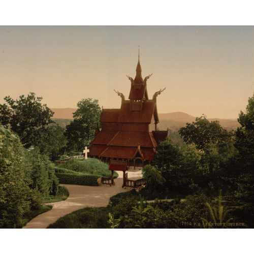 Fantoft Church, Bergen, Norway, circa 1890