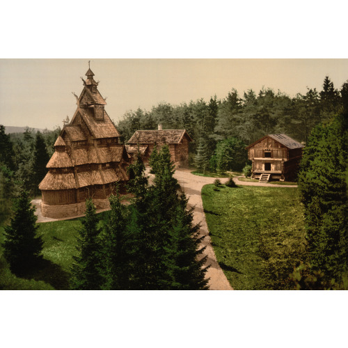 Gols Church, With Hovenstuen And Staburet, Christiania, Norway, circa 1890