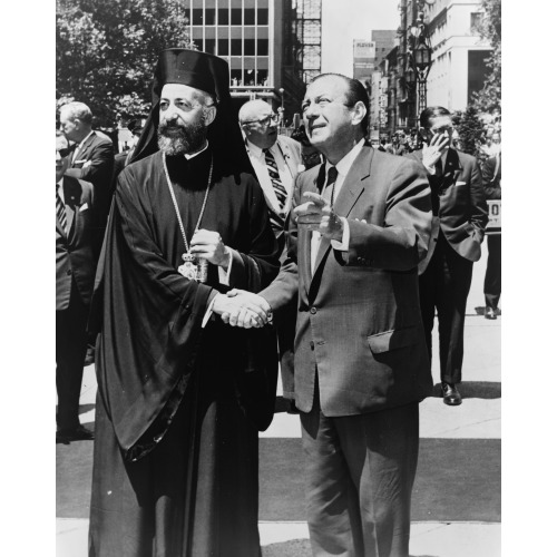 Mayor Wagner Greets Archbishop Makarios At City Hall, 1962