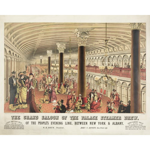 The Grand Saloon Of The Palace Steamer Drew, 1878