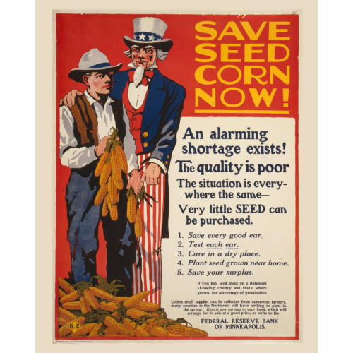 Save Seed Corn Now, World War I Poster, 1917