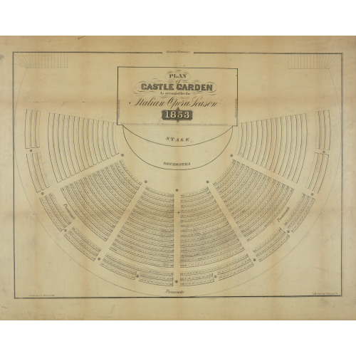 Plan Of Castle Garden: As Arranged For The Italian Opera Season 1853