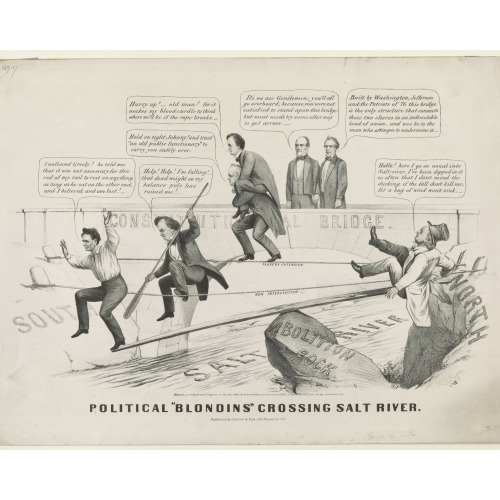 Political Blondins Crossing Salt River, 1860