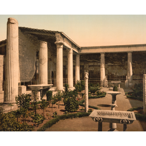 Peristyle Of The House Of Vetti, Pompeii, Italy, circa 1890