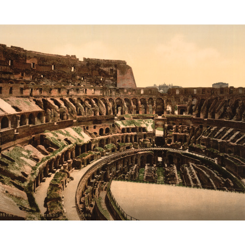 Interior Of Coliseum, Rome, Italy, circa 1890