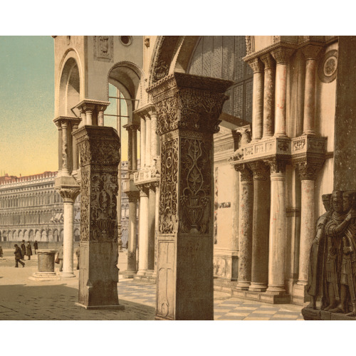Columns Of St. Mark's Church, Venice, Italy, circa 1890